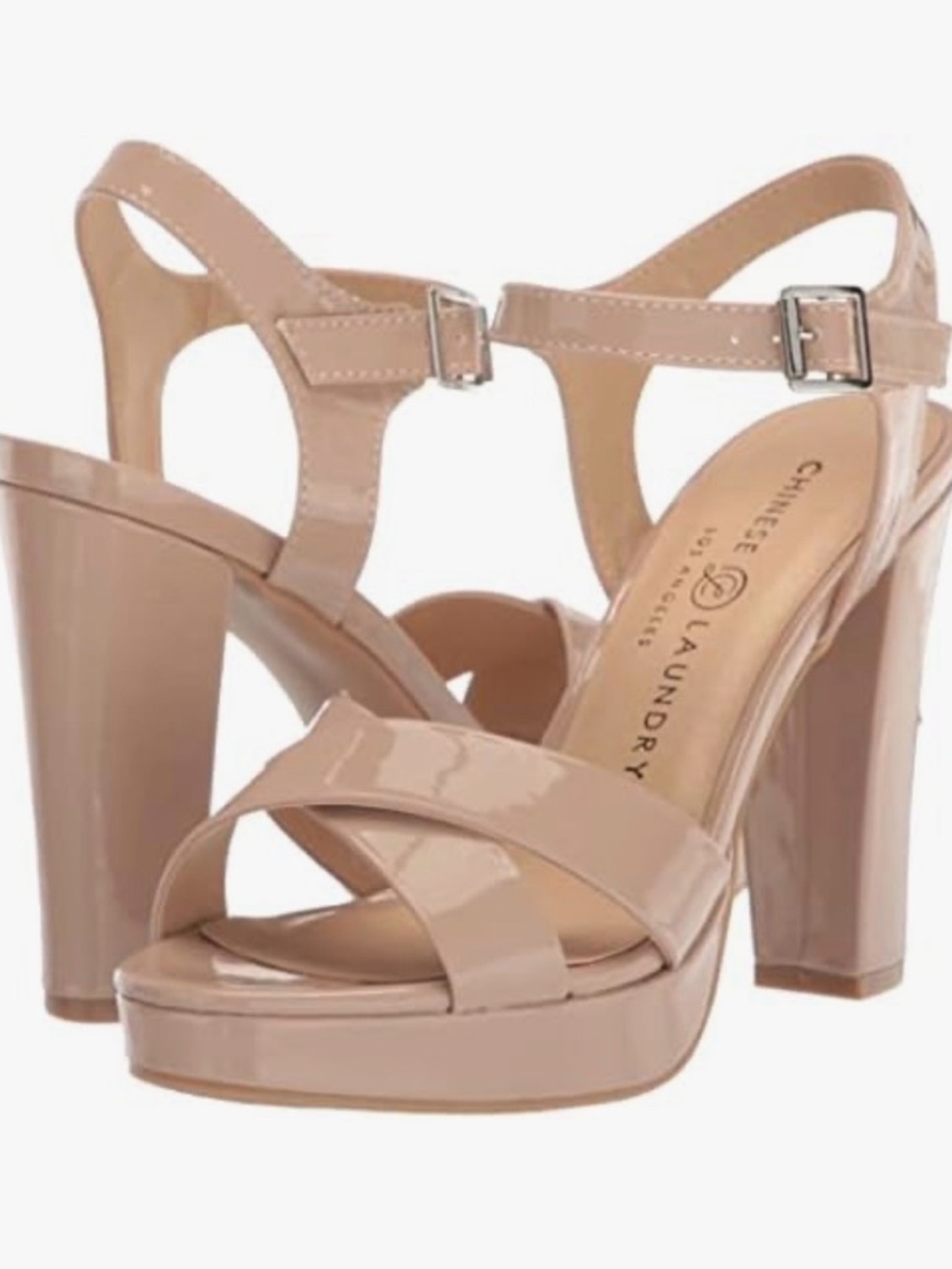 Chinese Laundry Nude Patent Platform Heels Size 10